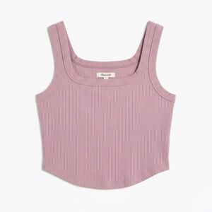 Madewell Cool Sculpt Luma Mauve Square-Neck Cropped Tank - Size Small